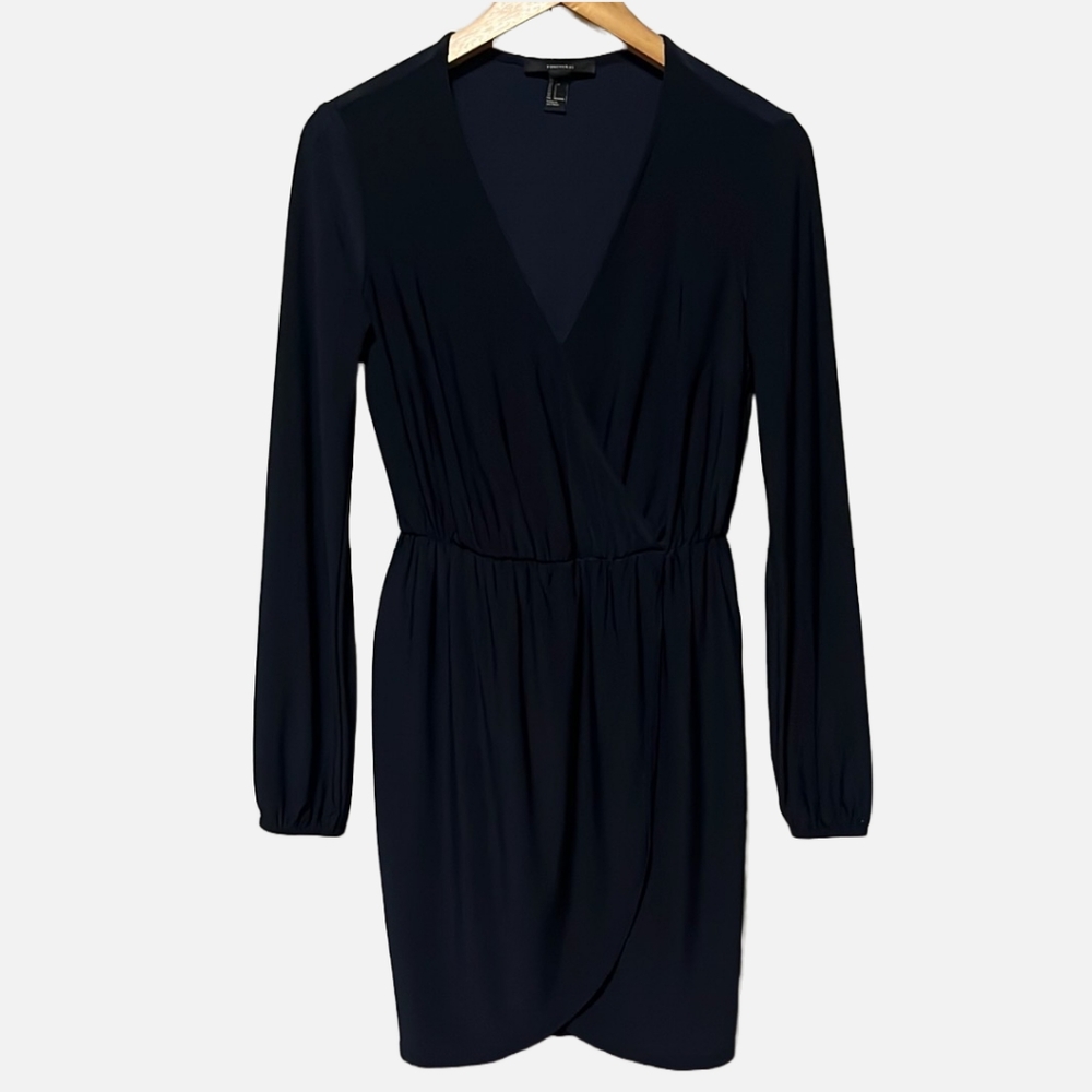 Forever 21 Long Sleeve Wrap Front Dress Small